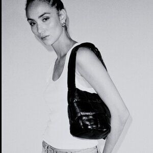 Vintage Century Puff Leather black bag